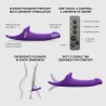 Dimensions et forme du gode violet en silicone, 26,5 cm de longueur