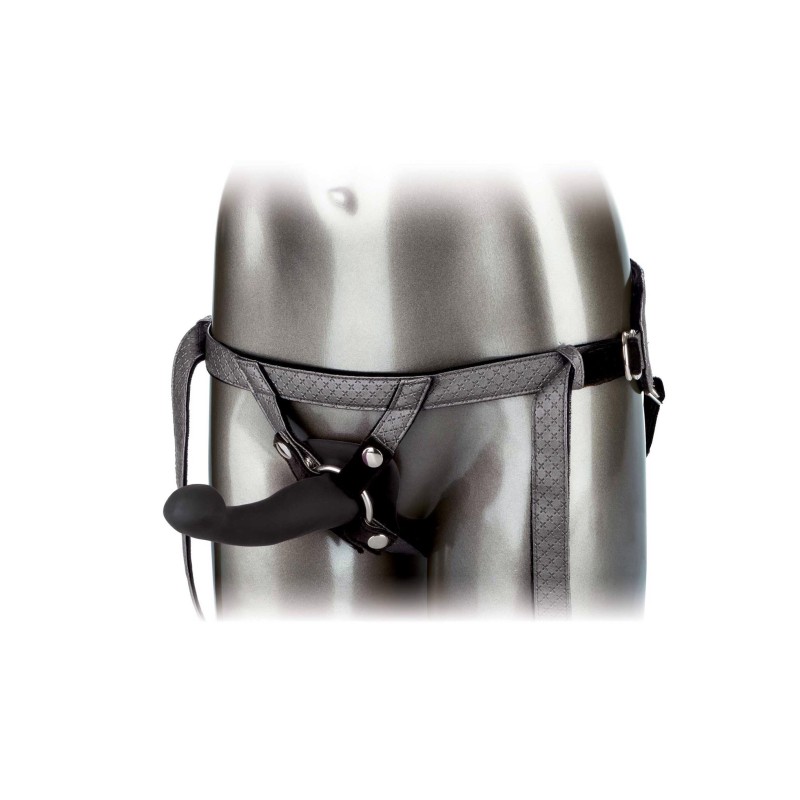 Strap-on CalExotics Royal gris avec harnais et sonde vibrante