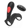 Anneau vibrant B - Series Joy Stamen noir posé avec sa télécommande sans fil
