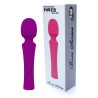 Tête flexible du masseur violet qui se plie sous la pression