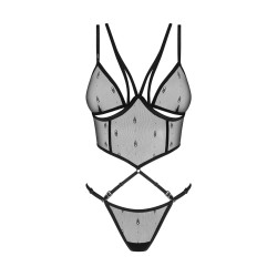 Gros plan sur le tissu transparent frappé du logo de la marque