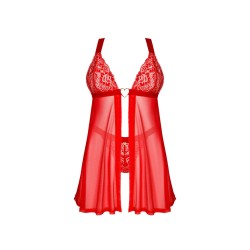 Nuisette Obsessive Elianes rouge en dentelle avec string assorti