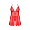 Nuisette Obsessive Elianes rouge en dentelle avec string assorti
