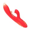 Diamètre et longueur du vibromasseur rabbit rouge présentés à plat