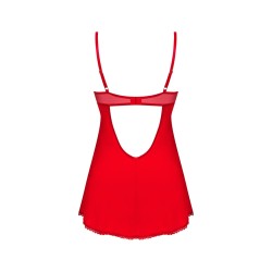 Fermeture à crochets multiples de la nuisette Obsessive rouge