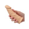 Gaine vibrante CalExotics en silicone posée à plat, vue d'ensemble