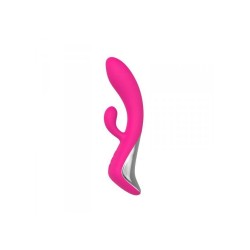 Vibromasseur rabbit Elys Charm Move rose, vue d'ensemble avec embout clitoridien