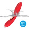 Vibromasseur B - Series Joy rouge tenu en main pour l'échelle de taille