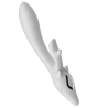 Détail du bras interne incurvé et de l'embout rabbit du vibromasseur en silicone