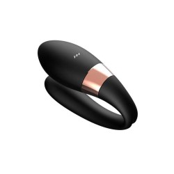 Gros plan sur la bague satinée et le symbole de vibration du jouet