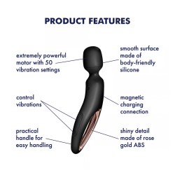 Gros plan sur la large tête en silicone doux du masseur
