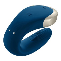 stimulateur clitoridien Satisfyer Double Love bleu, vue d'ensemble