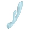 vibromasseur rabbit Satisfyer Triple Oh bleu clair, vue de face