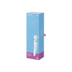 Wand grand format, stimulateur clitoridien Satisfyer Wand-er Woman blanc, vue de face