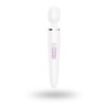 Tête souple grand format du wand Satisfyer, gros plan sur le silicone blanc