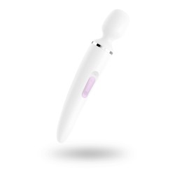 Wand Satisfyer Wand-er Woman blanc, vue d'ensemble sur fond neutre