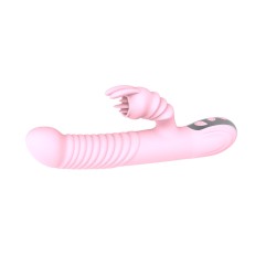 Le stimulateur posé à plat, coloris rose poudré, vue d'ensemble