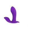 vibromasseur waterproof violet posé à côté de son câble de charge USB