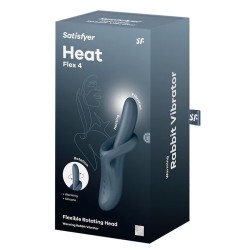 Le stimulateur clitoridien Satisfyer Heat Flex 4 gris posé sur fond neutre