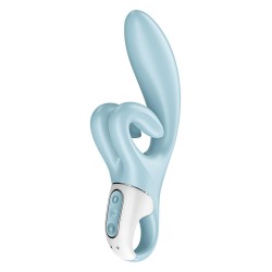 vibromasseur rabbit Satisfyer Touch Me bleu, vue d'ensemble
