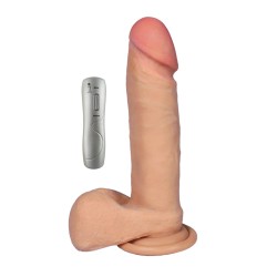 Ventouse du gode vibrant Kronos Loveclonex plaquée contre une surface plane