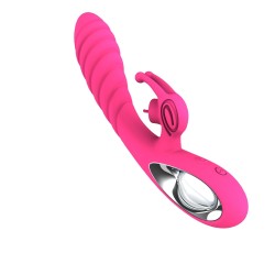 Vue de face du vibromasseur rabbit B - Series Lyla Vicky en silicone rose