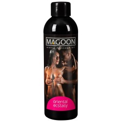 Détail de l'étiquette et du bouchon d'un flacon Magoon
