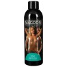 Texture de l'huile de massage Magoon appliquée sur la peau